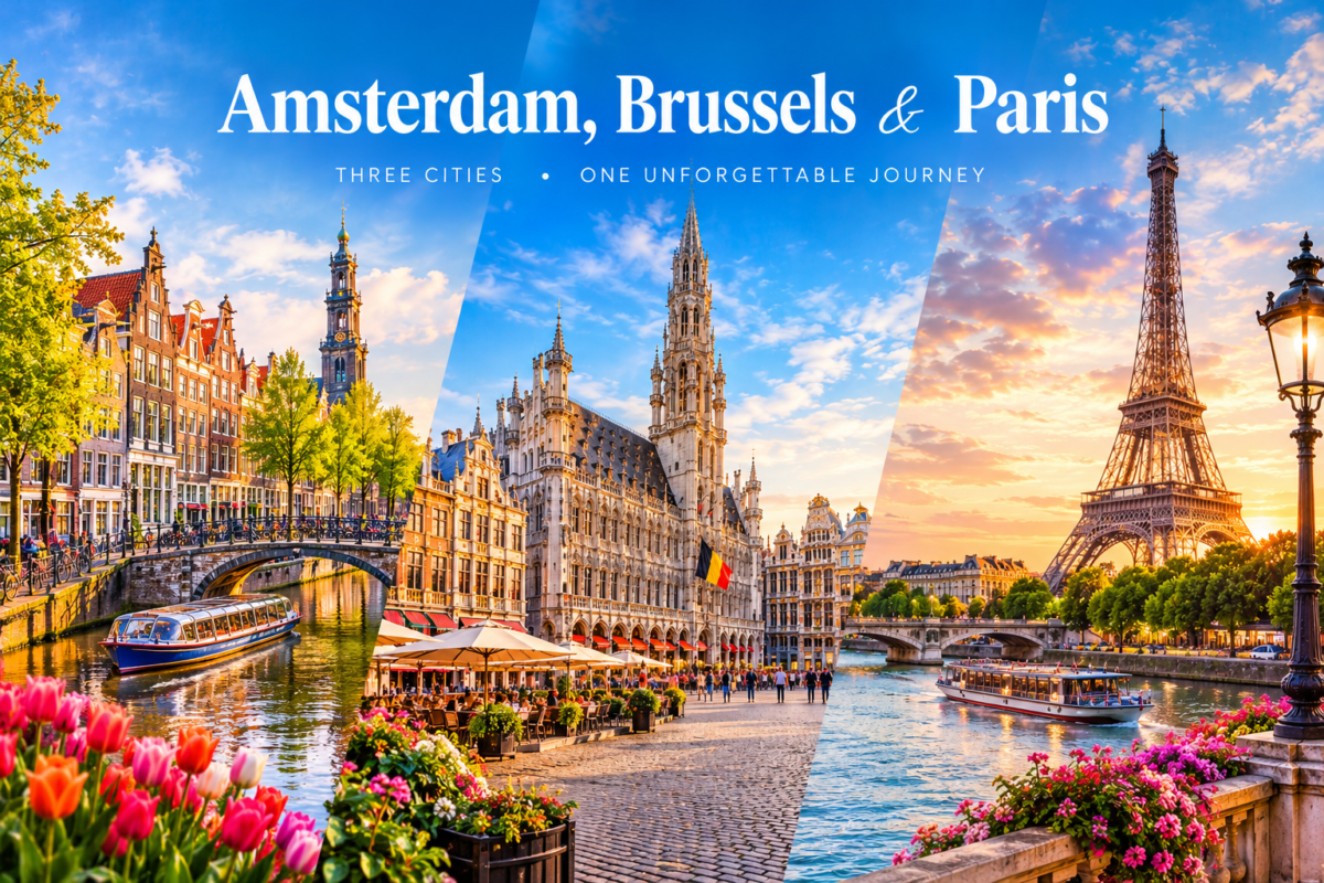Amsterdam, Brussels & Paris